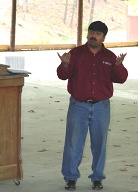 Indian brother Vinay David speaks at retreat.